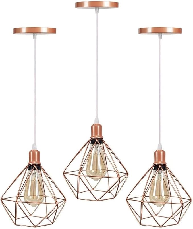 Trio de Pendentes Casa com luz