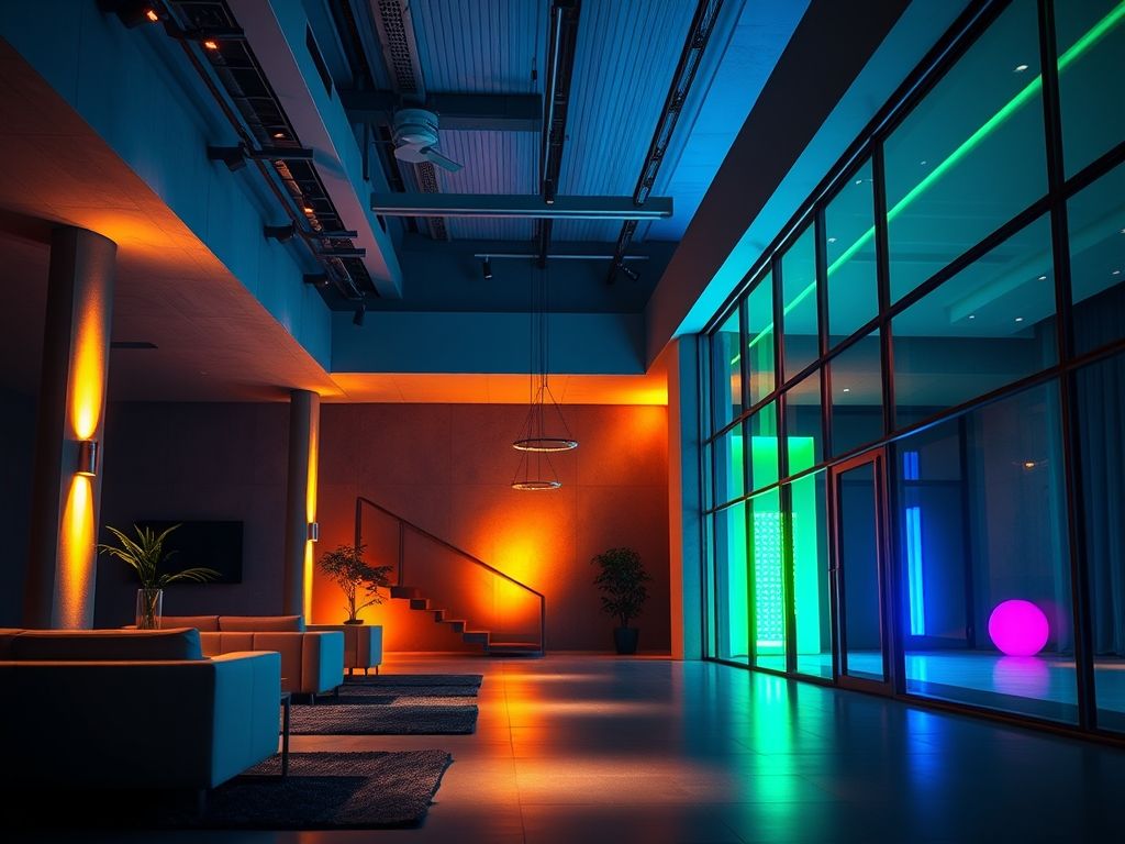 Como aplicar iluminação com cores variáveis em salas