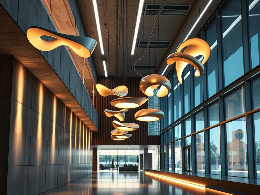 Como combinar luminárias esculturais com iluminação indireta