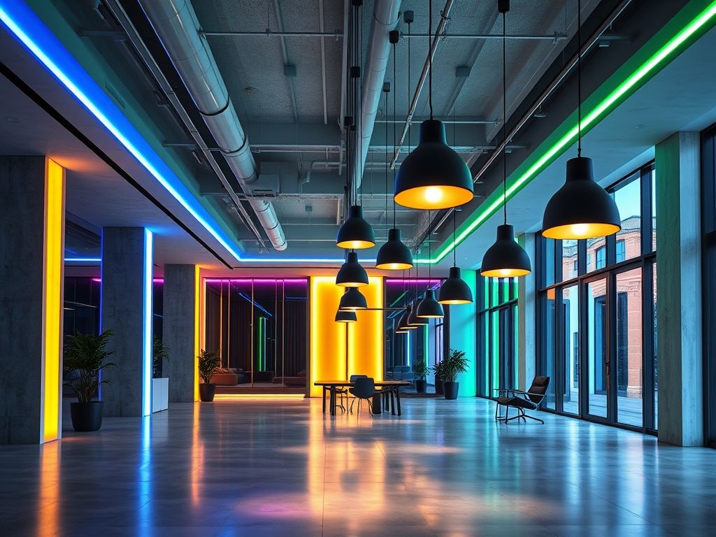 Como combinar perfis de LED com luminárias pendentes