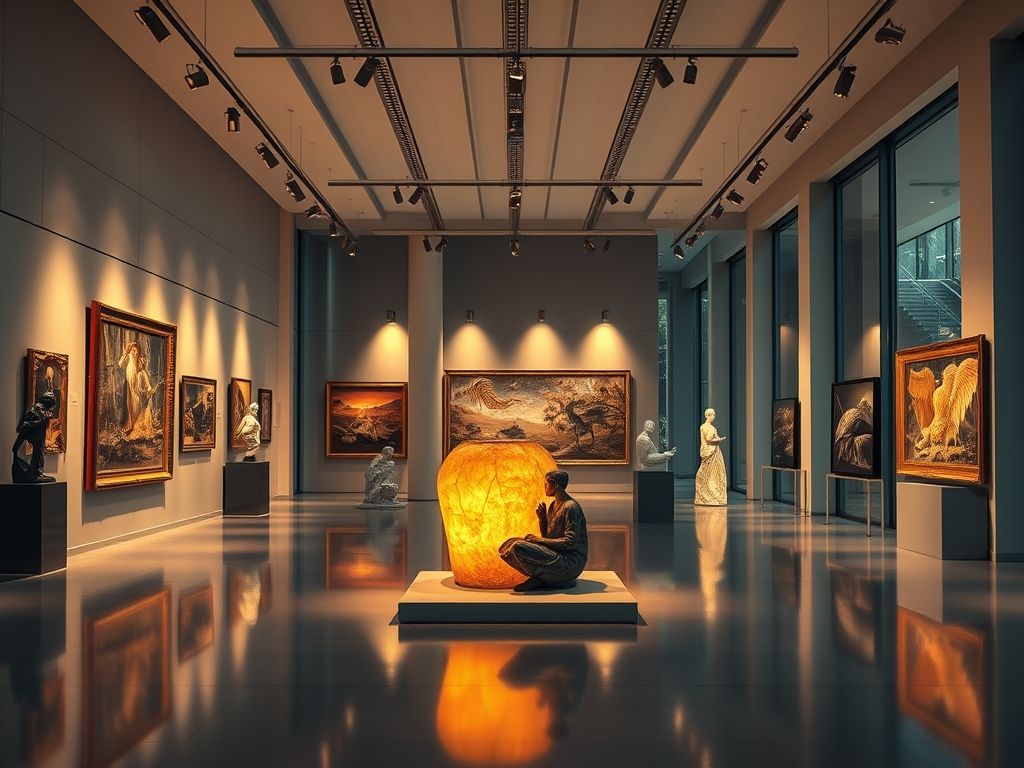 Como destacar obras de arte com luminárias esculturais