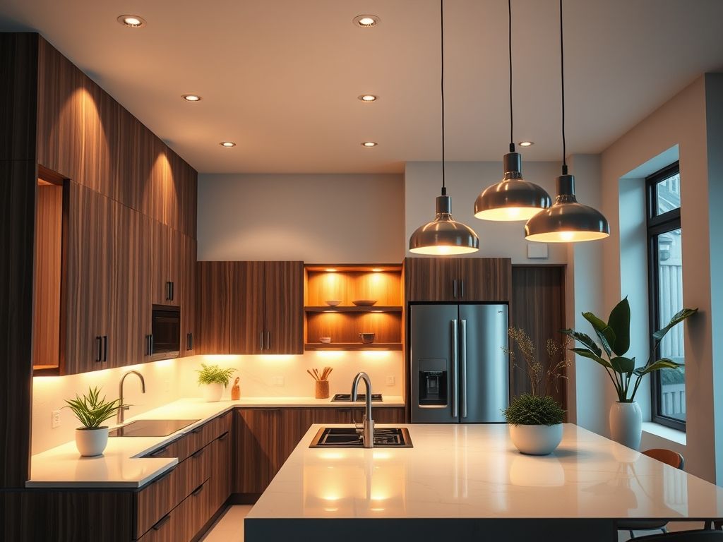 Como escolher luminária LED para cozinha planejada
