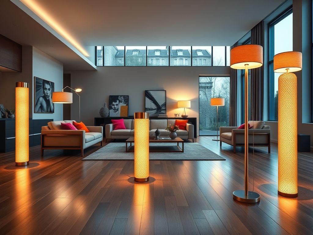 Como escolher luminárias de piso para sala