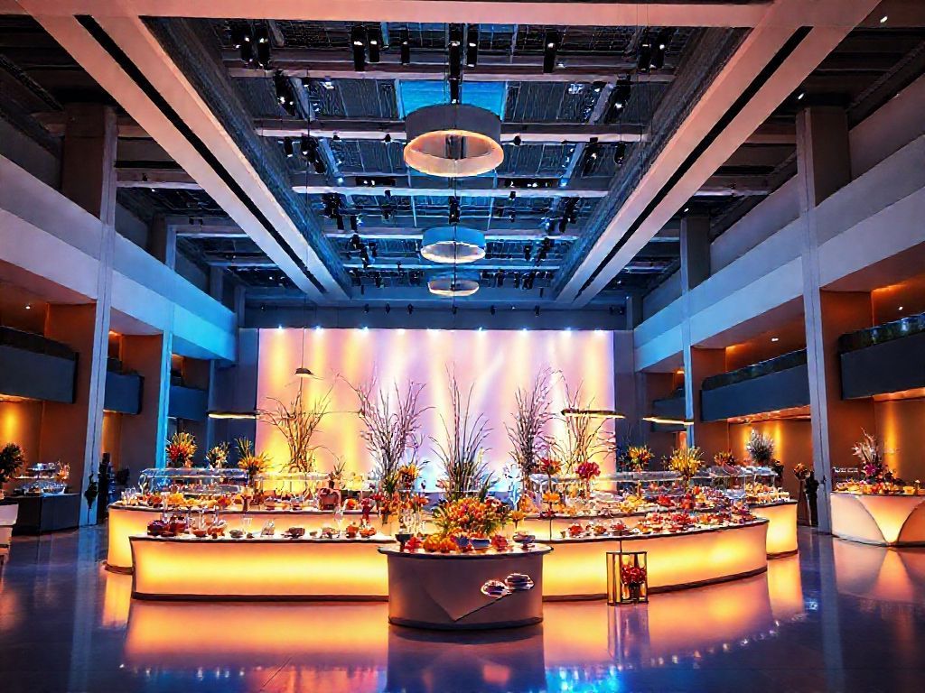 Como iluminar buffet e eventos com cor e luz