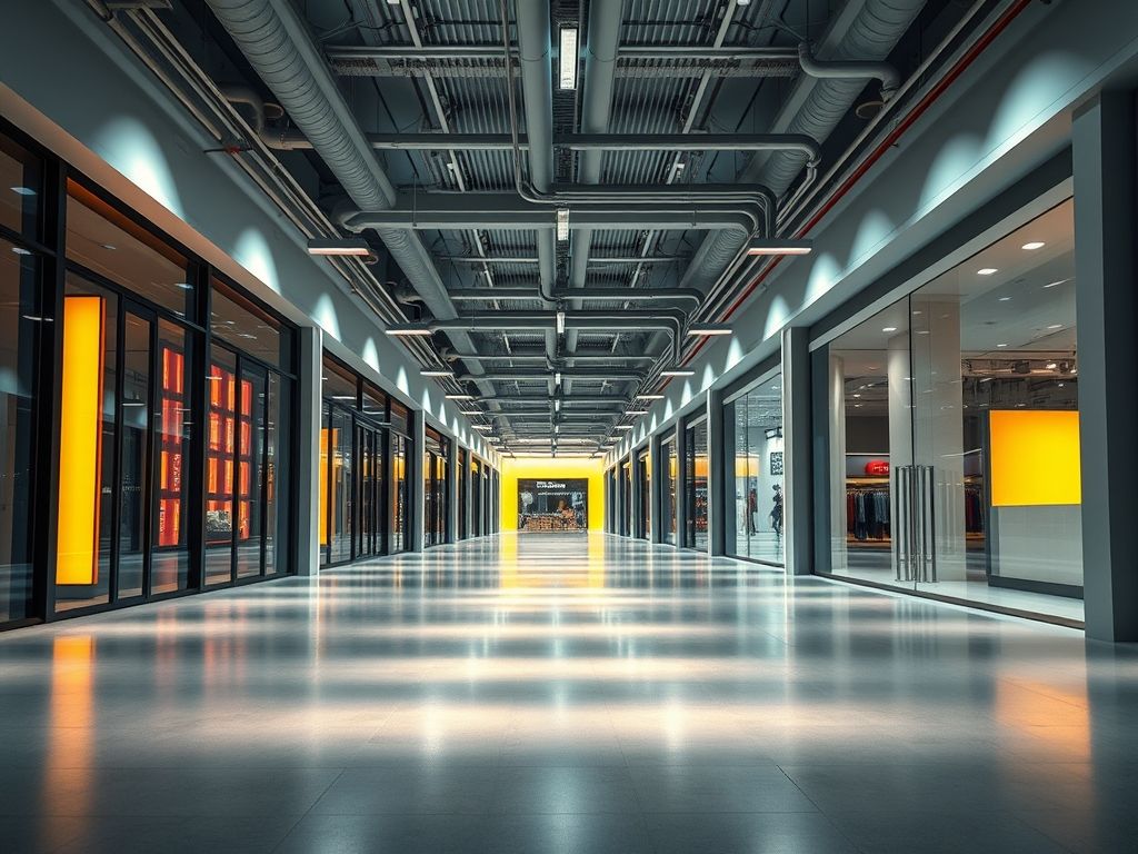 Como iluminar corredores comerciais de forma eficiente