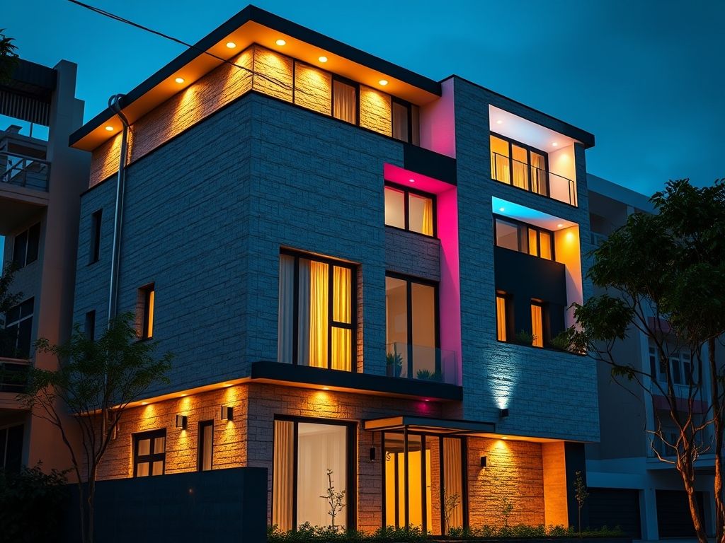 Como iluminar fachada de casa
