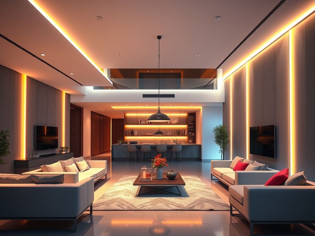 Como iluminar salas integradas com perfis de LED inovadores