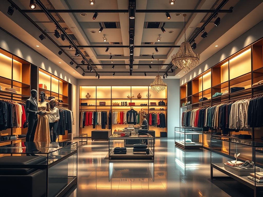 Como iluminar uma loja de roupas