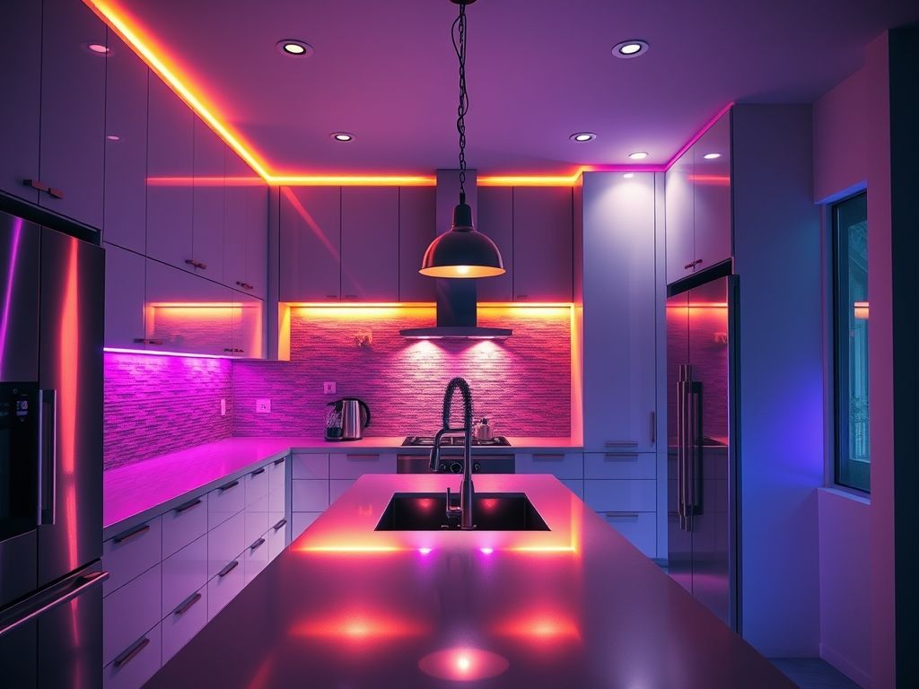 Como instalar iluminação com cores variáveis em cozinhas