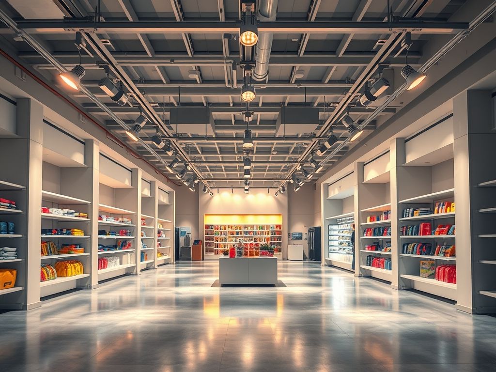 Como instalar luminárias de trilho em ambientes comerciais