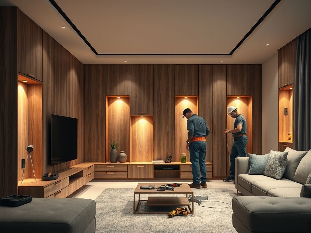 Como instalar luminárias embutidas em móveis