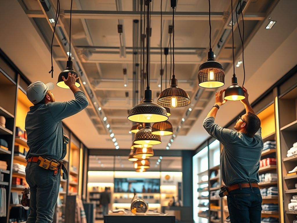 Como instalar luminárias pendentes em lojas