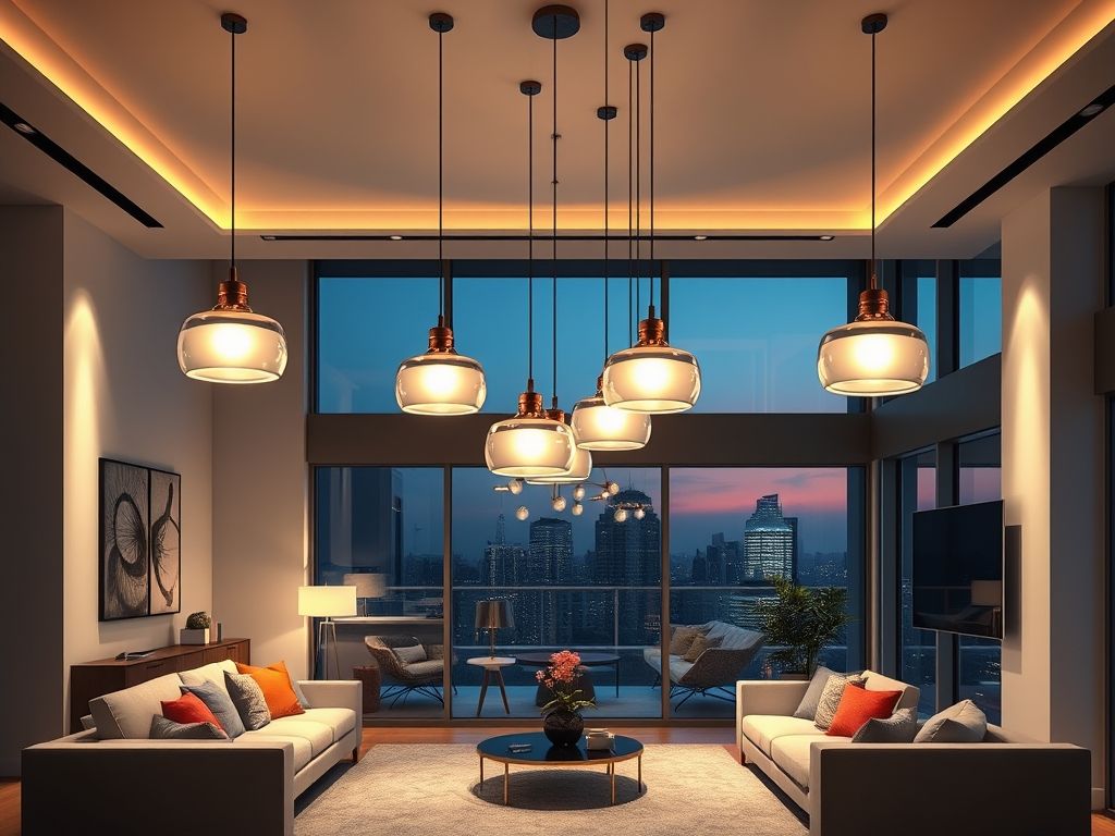 Como instalar luminárias pendentes em salas modernas
