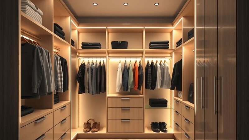 Perfil de LED para iluminação de armários e closets