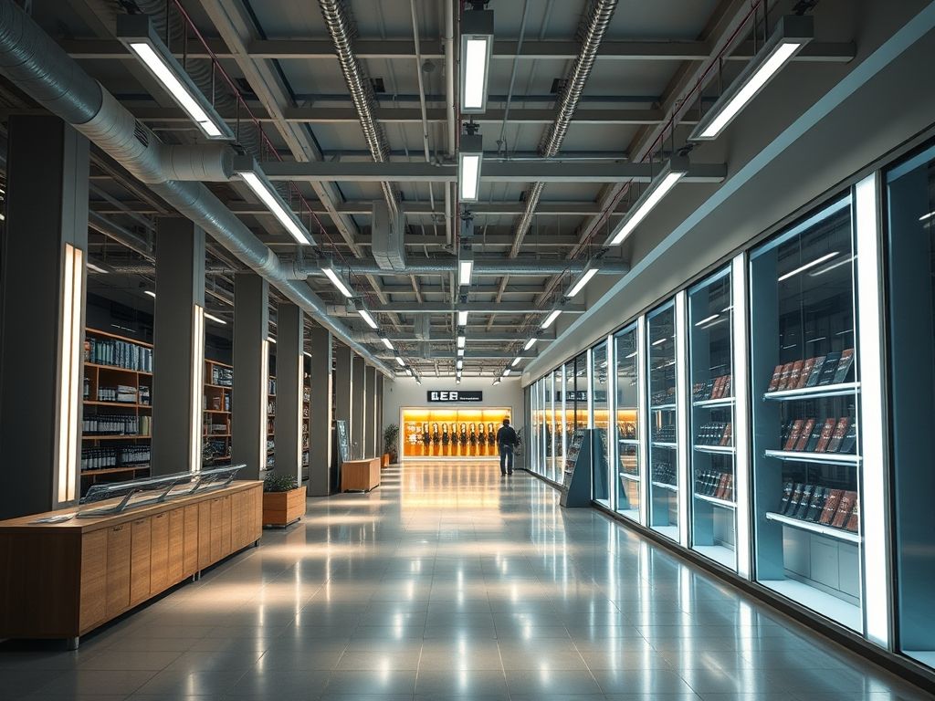 Como instalar perfil LED em áreas comerciais amplas