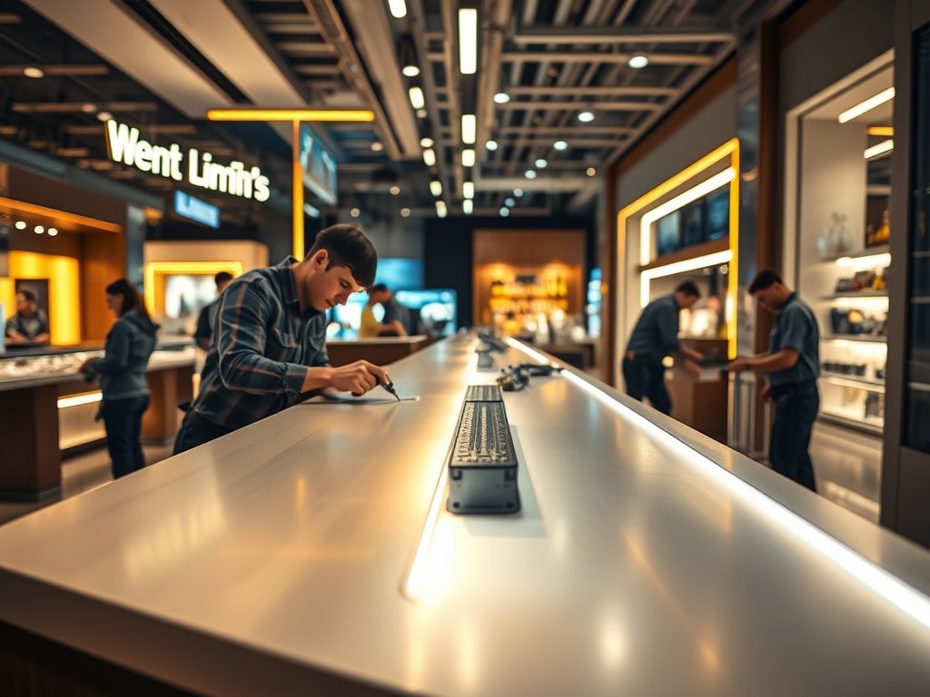 Como montar perfil LED em balcões de atendimento