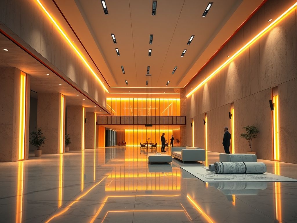 Como planejar perfis de LED em grandes ambientes