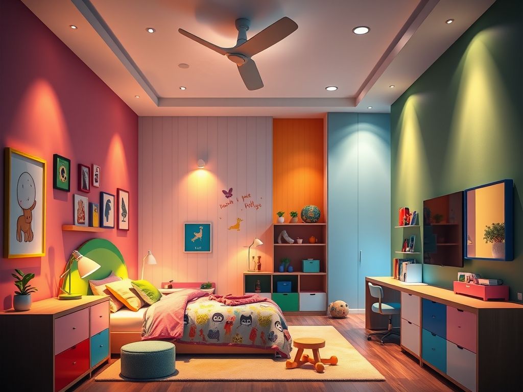 Como usar iluminação inteligente em quartos infantis