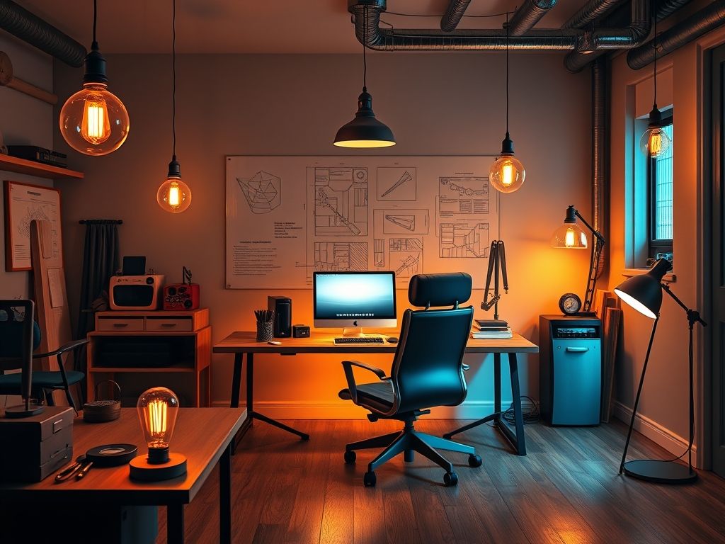 Como usar luminárias vintage em home office