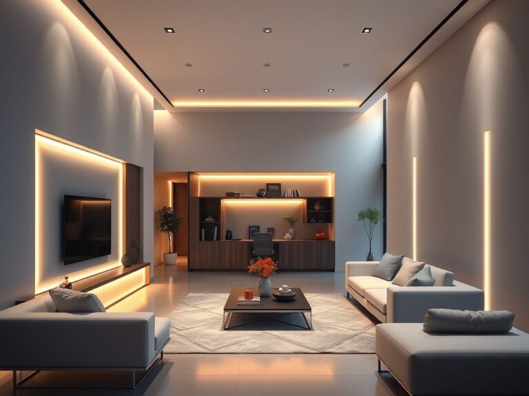 Como usar perfis de LED minimalistas em salas modernas