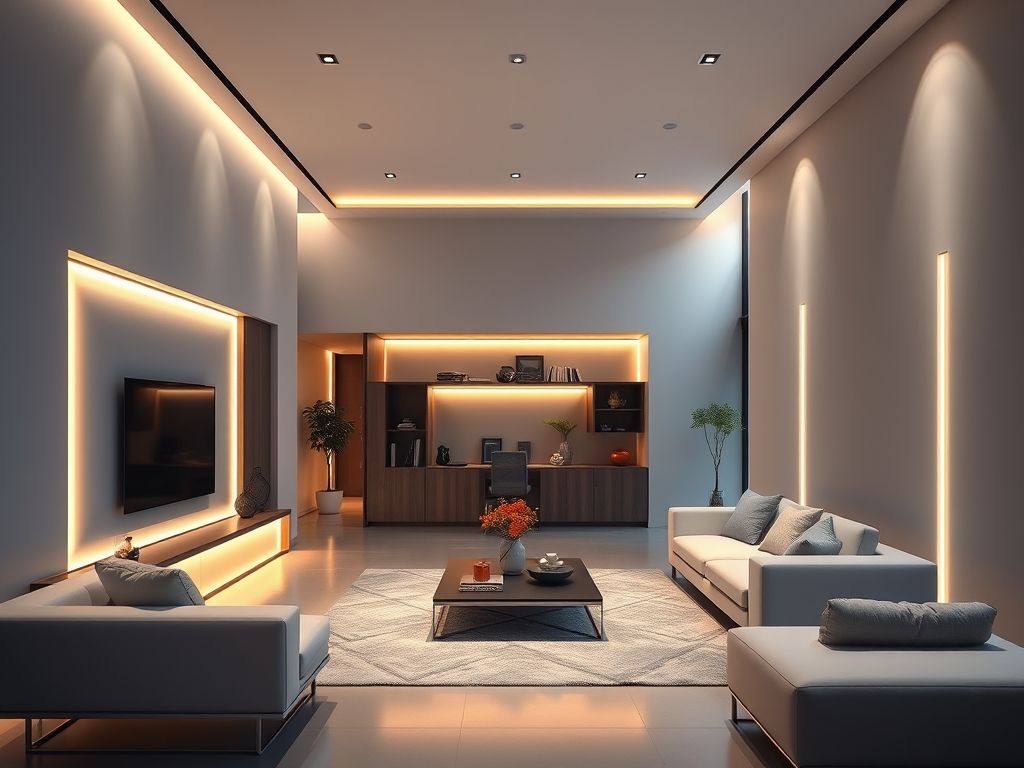 Como usar perfis de LED minimalistas em salas modernas