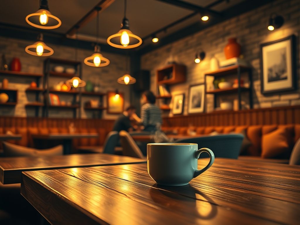 Iluminação aconchegante para cafeterias