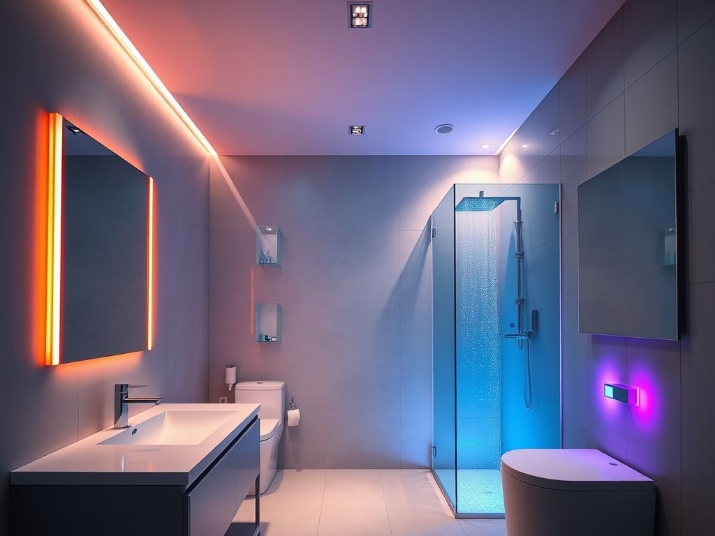 Iluminação com cores variáveis em banheiros: guia completo