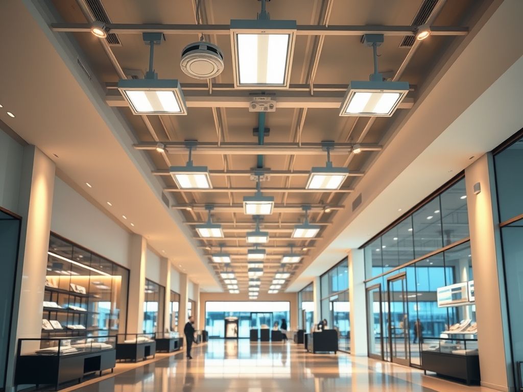 Iluminação comercial com sensores: eficiência e economia