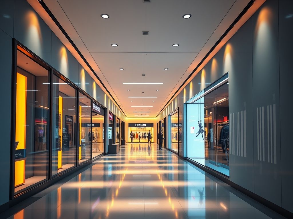 Iluminação de corredores comerciais: ideias práticas