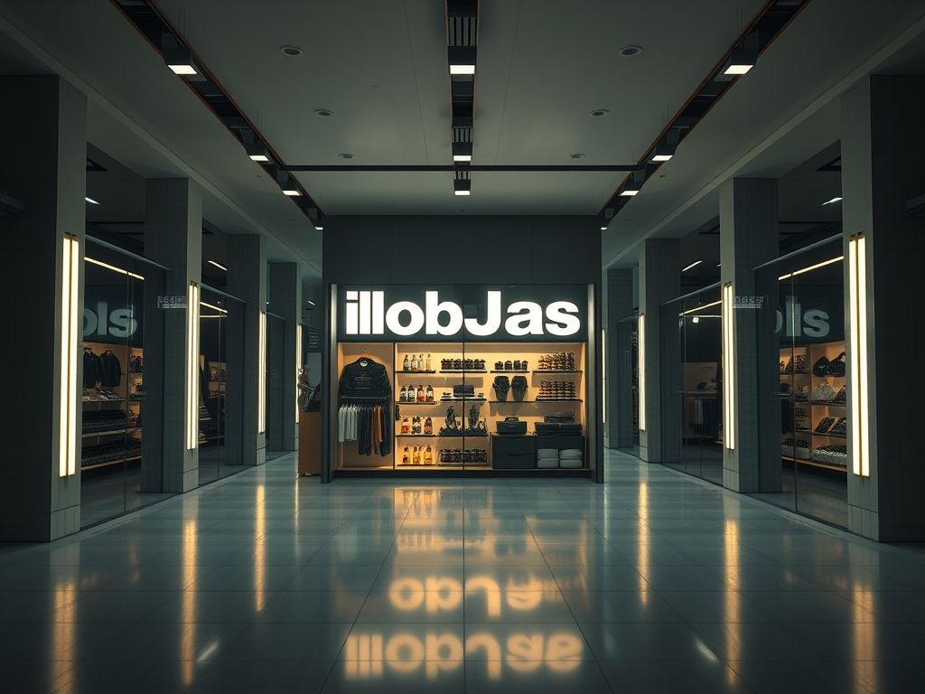 Iluminação de logotipos em lojas
