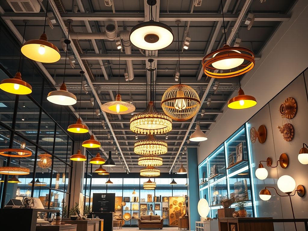Iluminação de lojas de móveis e decoração