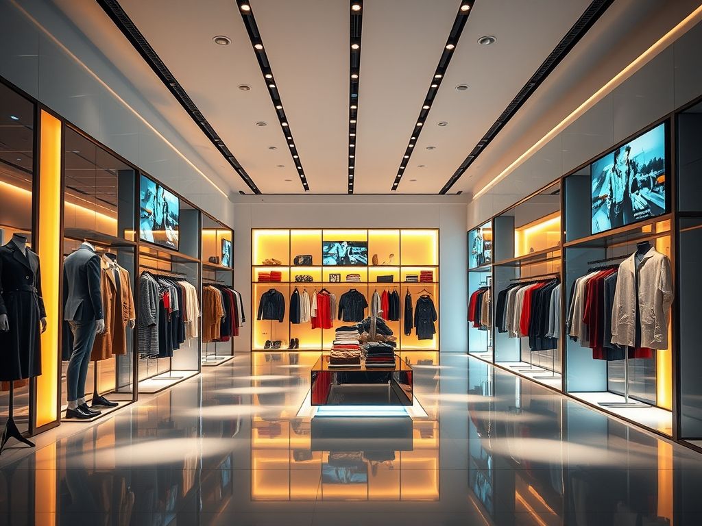Iluminação de lojas de roupas: tendências 2025