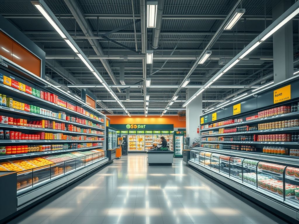 Iluminação de supermercado
