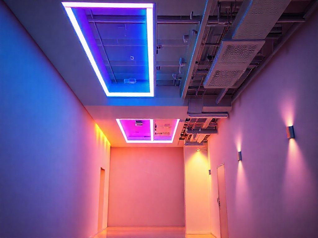 Iluminação dinâmica com fitas RGB embutidas