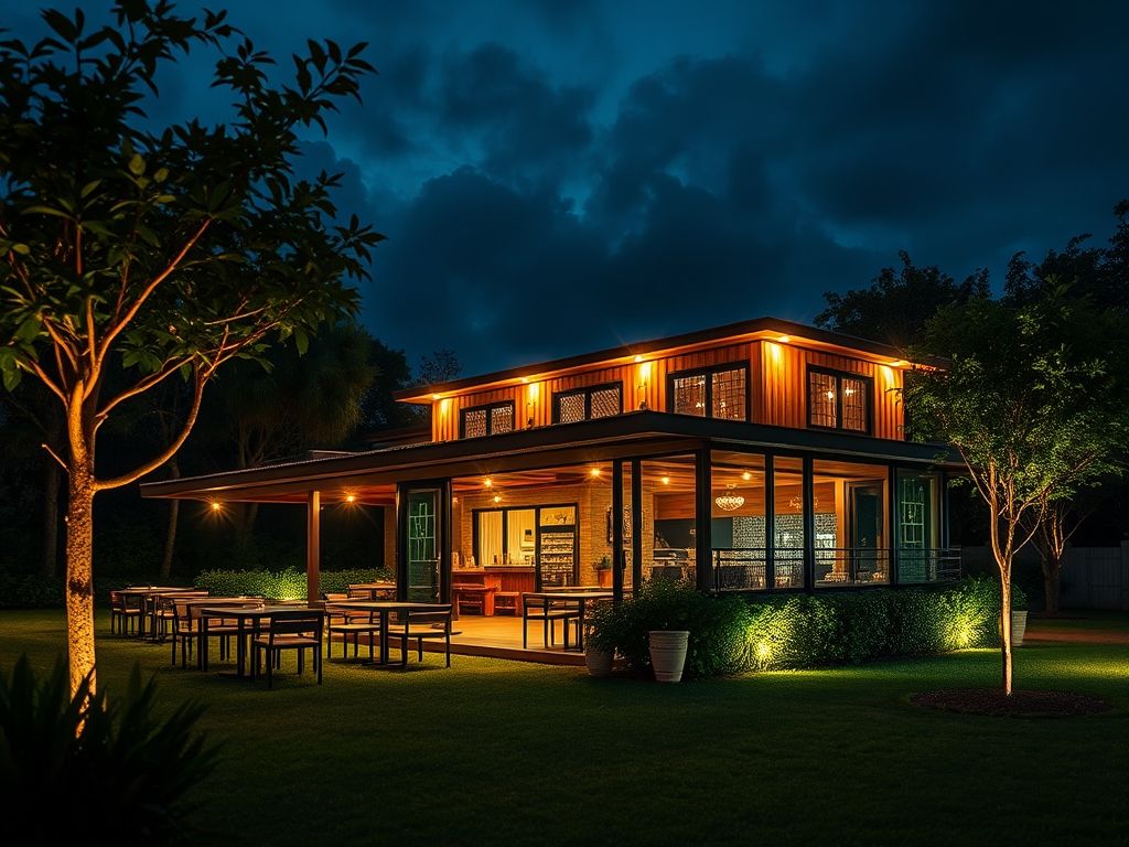 Iluminação externa para restaurantes