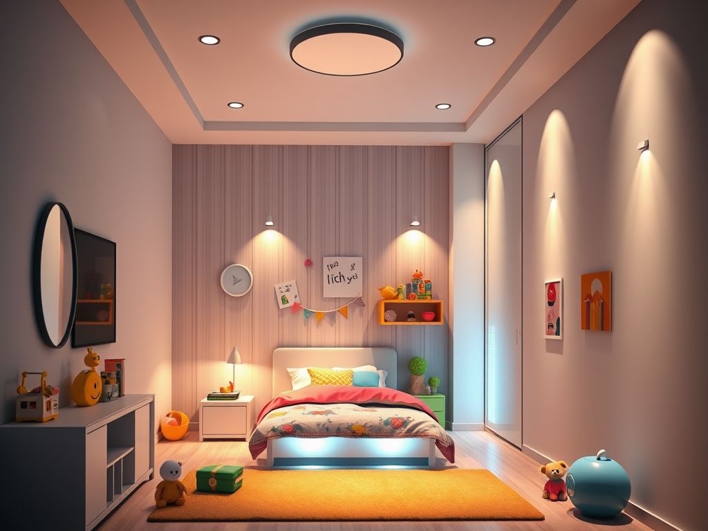 Iluminação inteligente em quartos de crianças