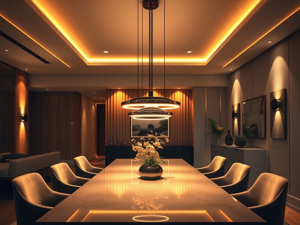 Iluminação inteligente em salas de jantar: guia prático