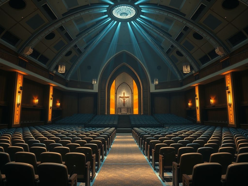 Iluminação para auditórios religiosos