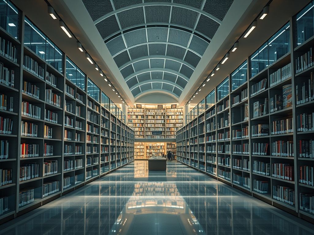 Iluminação para bibliotecas comerciais