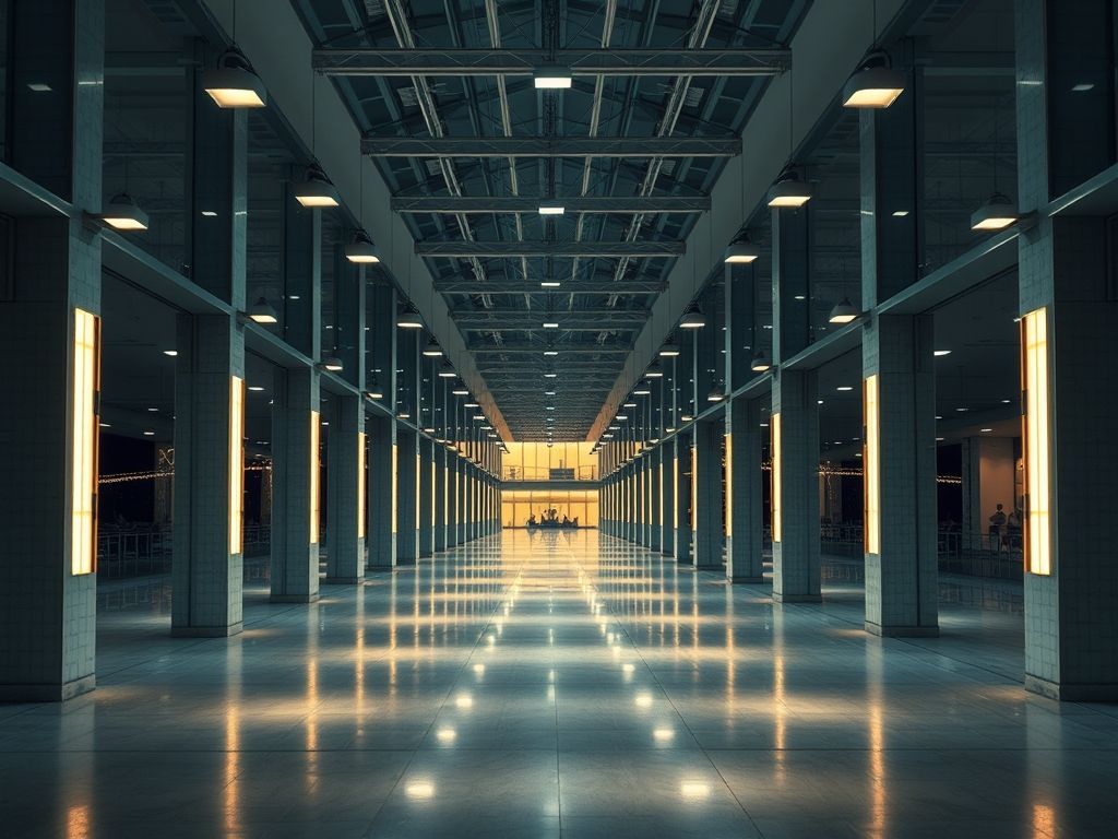 Iluminação para corredores comerciais