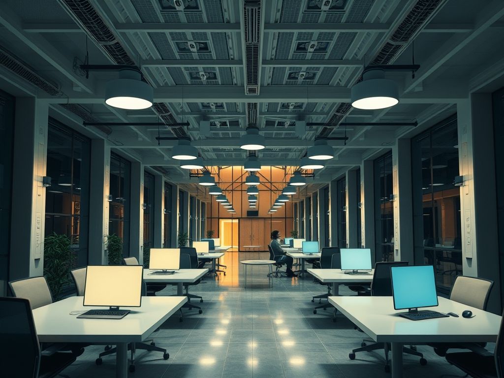 Iluminação para coworkings universitários