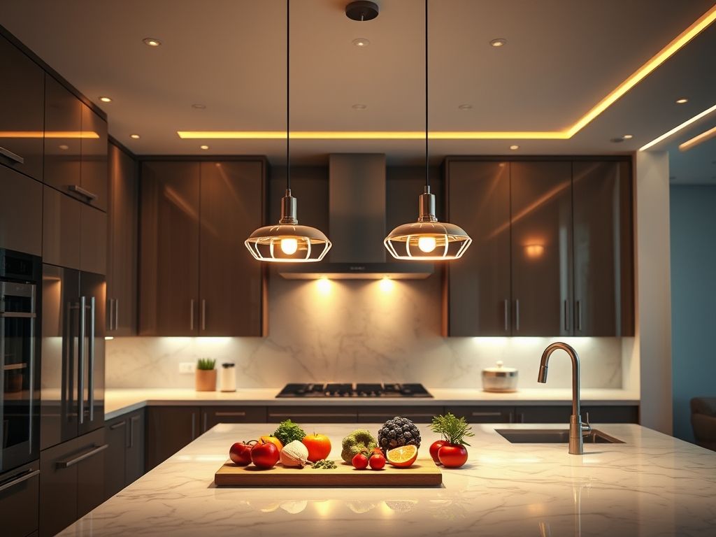 Iluminação para cozinhas gourmet