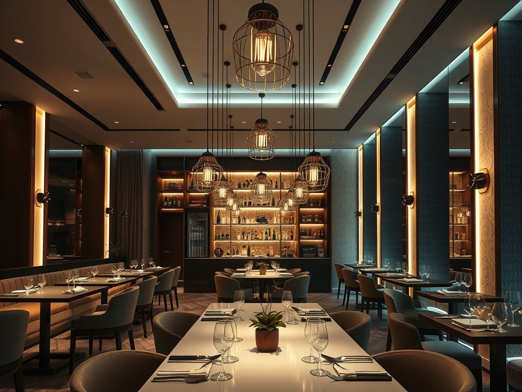 Iluminação para espaços gourmet comerciais