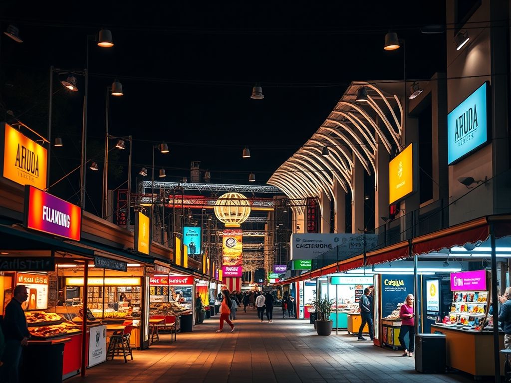 Iluminação para feiras livres