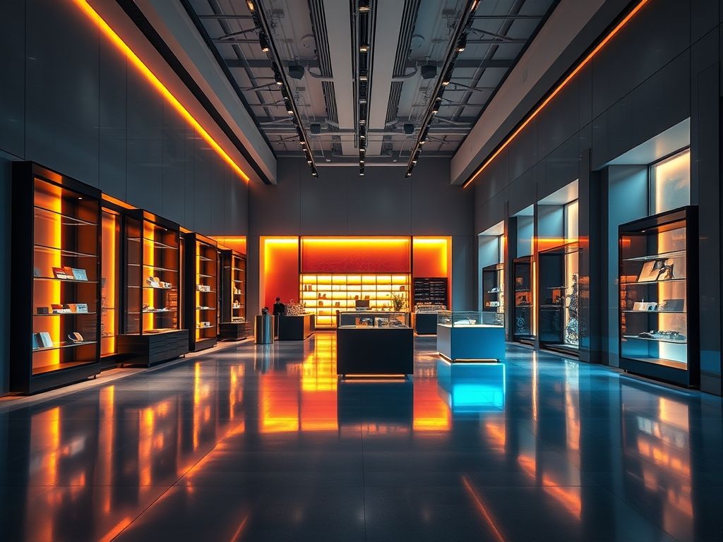 Iluminação para galerias comerciais