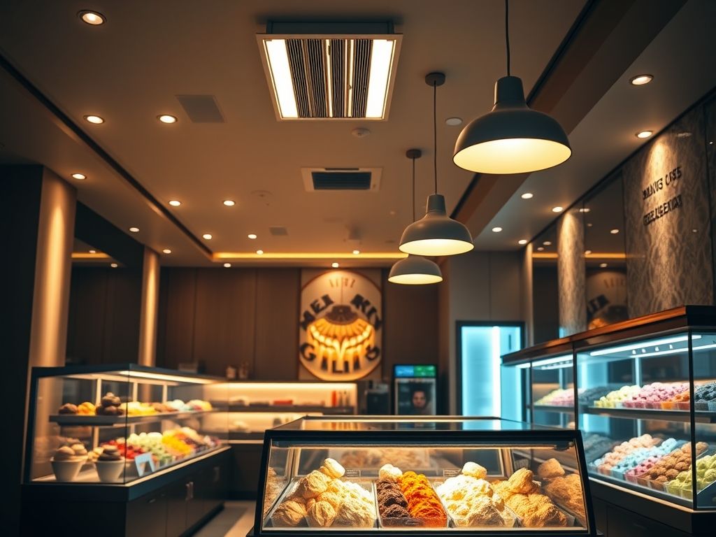 Iluminação para gelaterias