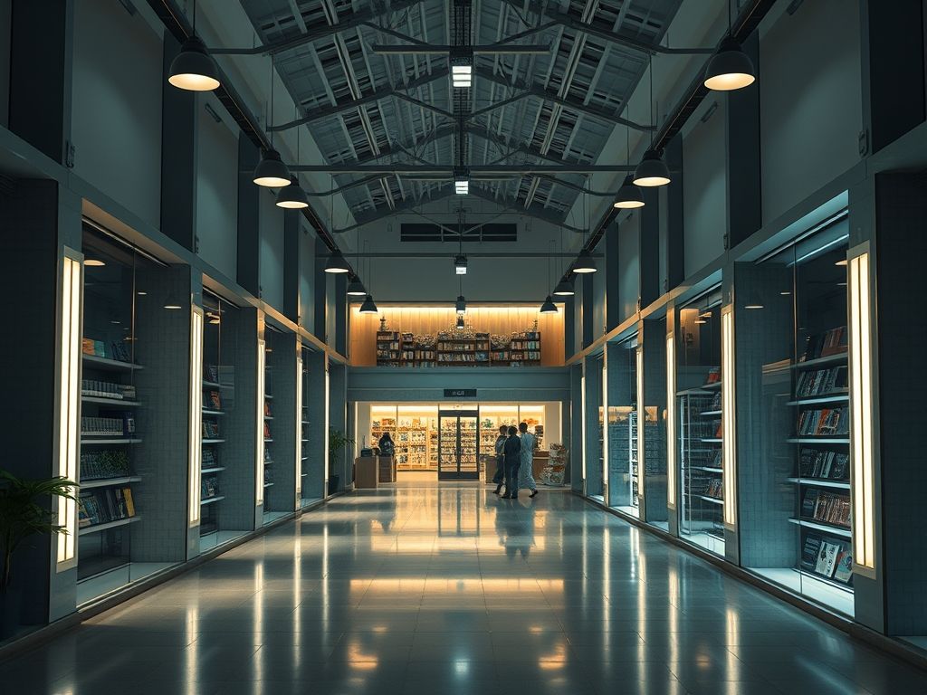 Iluminação para livrarias comerciais