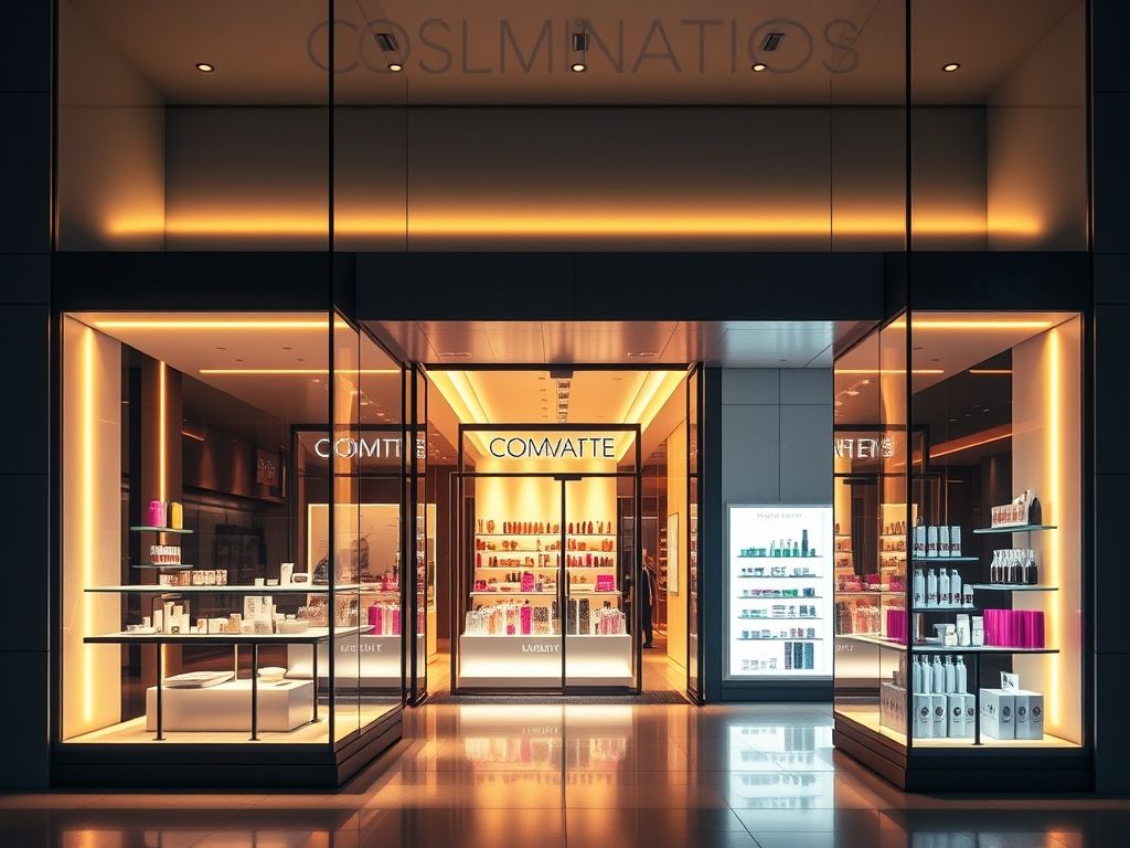 Iluminação para lojas de cosméticos