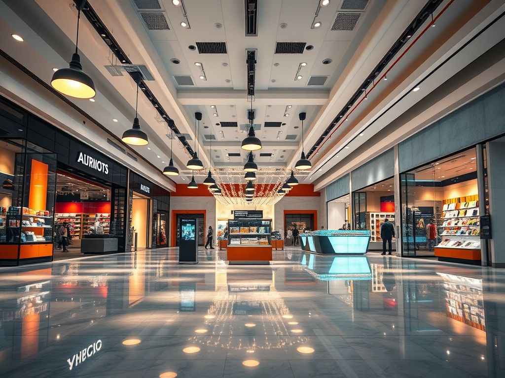 Iluminação para lojas de shopping