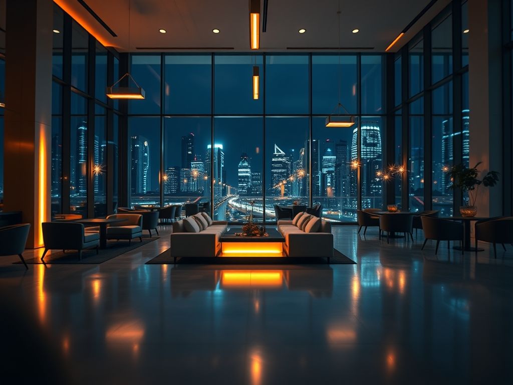 Iluminação para lounges comerciais
